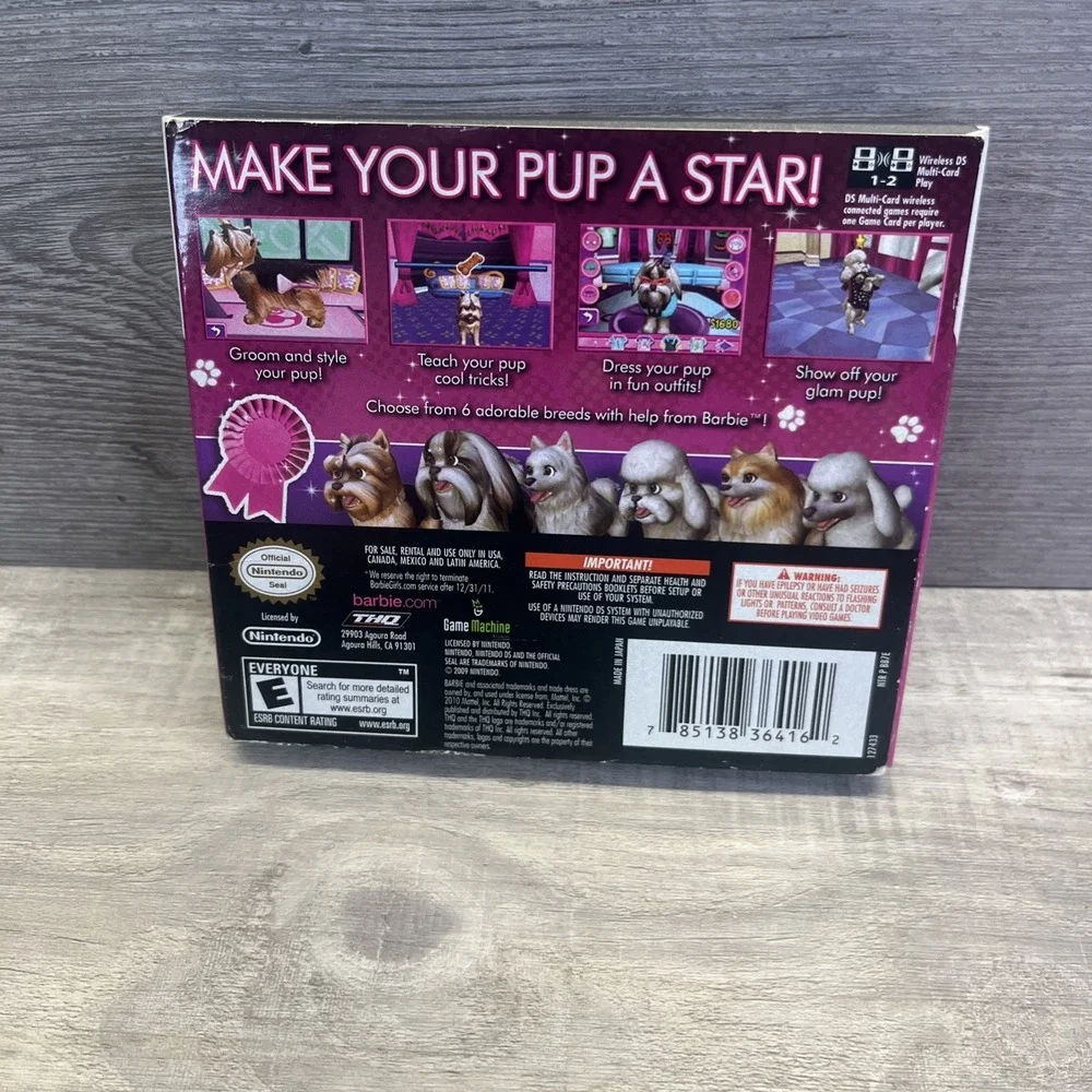 Barbie: Groom and Glam Pups (Nintendo DS, 2010) Dogs Puppies Fancy
